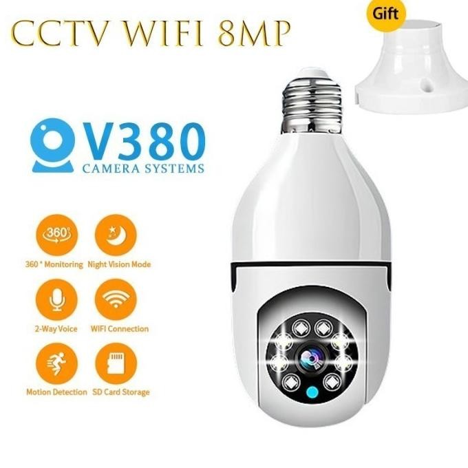 CCTV HD 8MP 360 PTZ V380 / V-380 PRO CCTV KAMERA CCTV IP CAMERA WIFI