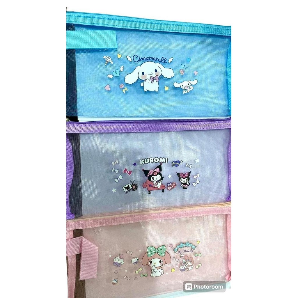 

CR - TAS PENSIL KUROMI KARAKTER ZIPPER DOCUMENT BAG + HANDLE SANRIO / MAP FILE JARING / POUCH TERLARIS
