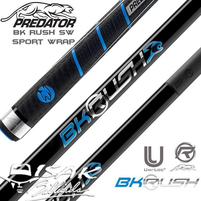 Predator BK Rush SW - Break Cue Stick Stik Biliar Billiard Asli Revo