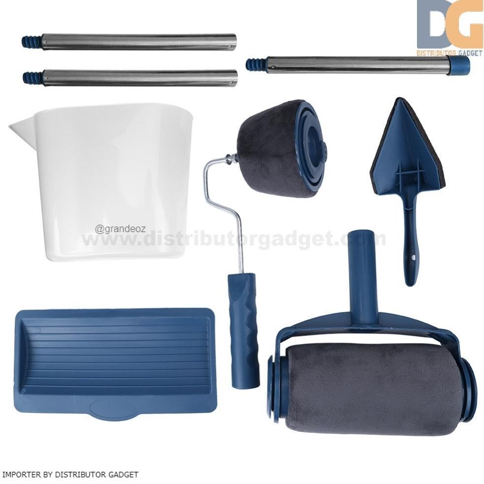 5 in 1 Set Roll Kuas Cat + Tongkat Dinding Tembok Paint Runner Pro Roller Simple Roll Cet Wallpaper