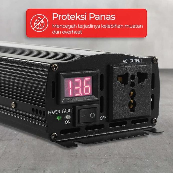 Inverter Pure Sine Wave DC to AC 2000 Watt DC 12V ke AC 220V Taffware