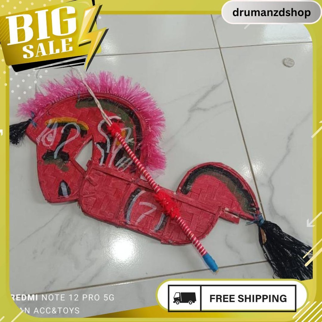 Mainan Tradisional Kuda Lumping Bonus Pecut / Kuda Lumping + Cambuk / Pecut 6.6
