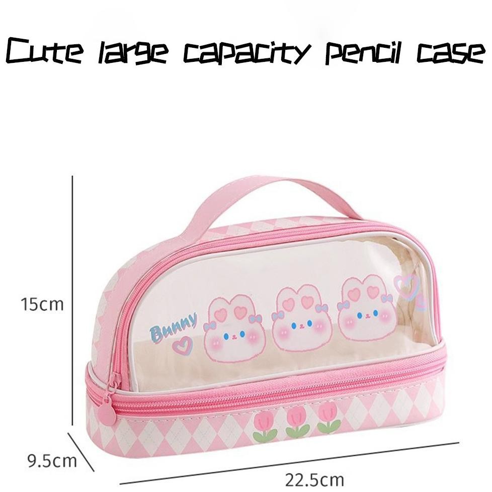 

JH8 Pena Tempat Pensil Besar Murid Kartun Tas Stationery Box Kotak Pensil Lucu Anak Esthetis Pencil Case SMA Alat Tulis Pen Bag