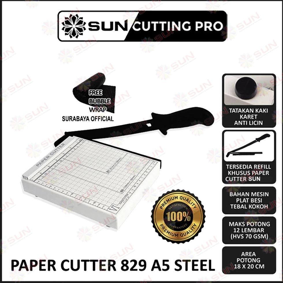 

JH8 Paper Cutter Mini A5 ( Alat Potong / Mesin Pemotong Kertas HVS, Sticker, Dos, PVC ID Card, Yellow Board, Art Paper, Vinyl. Bontax Camel, Kertas Photo Glossy Silky )