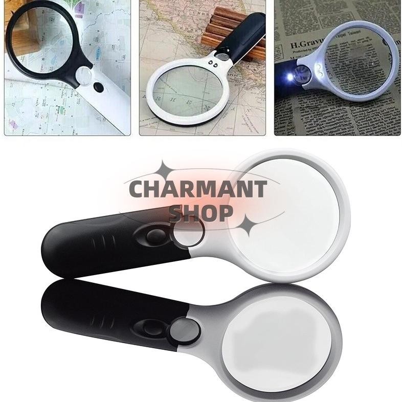 

JH8 [CHARMANT] Kaca pembesar 2 in 1 dengan 3 lampu pembesar cincin LED untuk membaca dan perhiasan