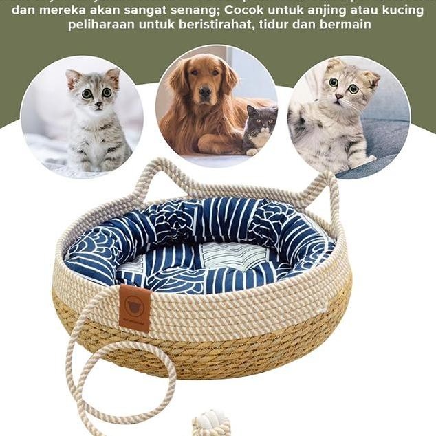 Tempat Tidur Kucing Rotan Tempat Tidur Kucing Tingkat Rotan Kasur Kucing Cat Bed Ranjang Kucing Rota