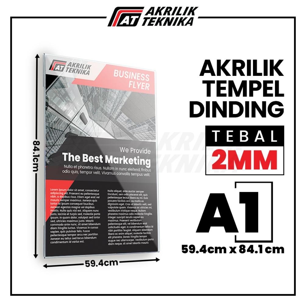 

JH8 Akrilik Tempat Brosur Tempel Sign Holder Qris Barcode Menu Wall Thicker Acrylic - Ukuran A1