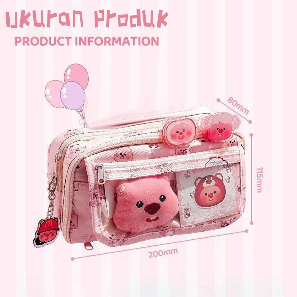 

JH8 Pena Tempat Pensil Besar Murid Kartun Baru Tas Stationery Box Kotak Pensil Lucu Anak Esthetis Pencil Case SMA Alat Tulis Pen Bag