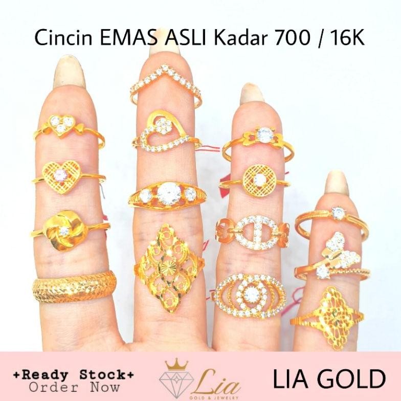 Cincin EMAS ASLI Kadar 700 / 16K ( TOKO MAS LIA GOLD BEKASI )  GC61 MURAH