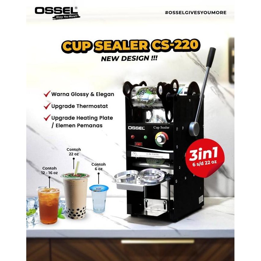 Terlaris Mesin Cup Sealer Manual Ossel Mesin Cup Sealer 22Oz Mesin Press Gelas Ready Stok