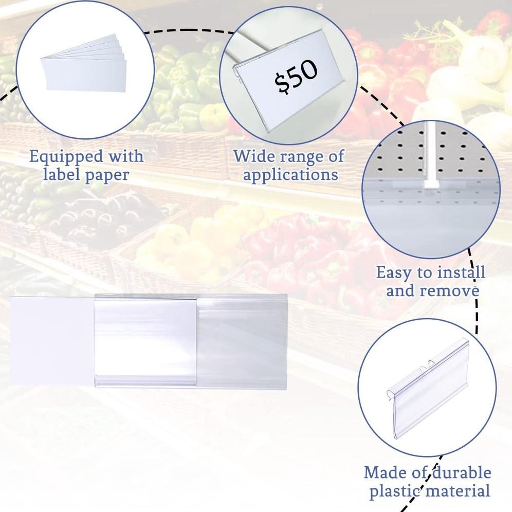 

JH8 30pcs Label Harga Mika Price Tag Holder PVC Price Tag Card Price Tag Holder Minimarket Price Tag Label Holder