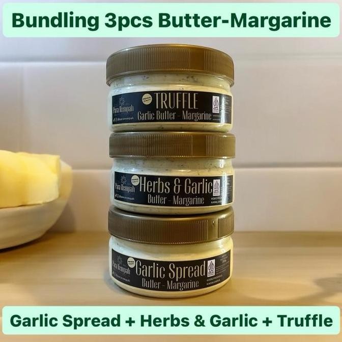 

Bundling Mentega : Garlic Spread + Herbs & Garlic + Truffle Butter Margarine - Para Rempah