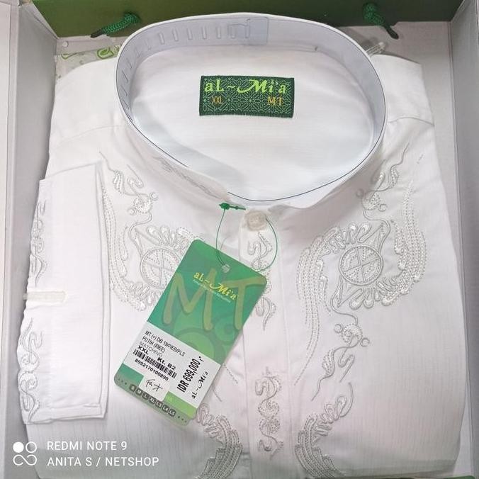 Baju Koko Jumbo Lengan Panjang Polos Al Mia Mt Db Putih Original