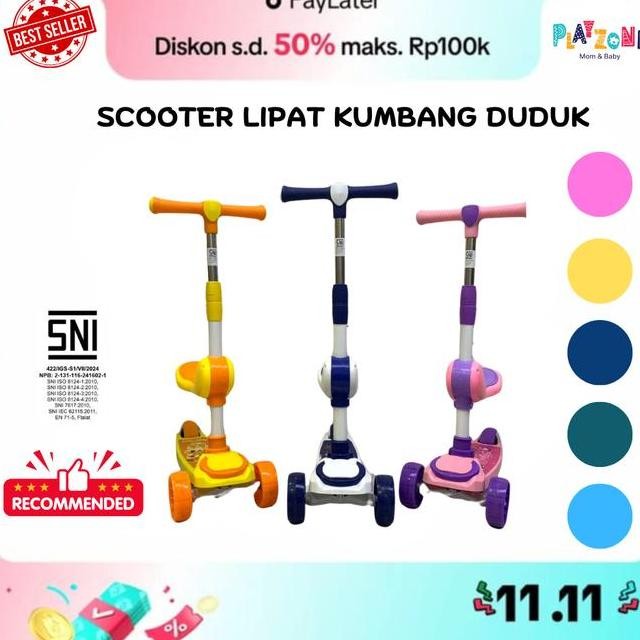 Pz Cod Sni Scooter Sepeda Duduk Mainan Anak Skuter O 3 Roda 2In1 Ada Musik Lagu Lampu Roda Menyala P