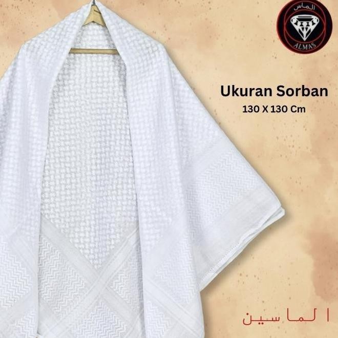 Sorban Saudi Almas Super Segi Empat Sorban Premium