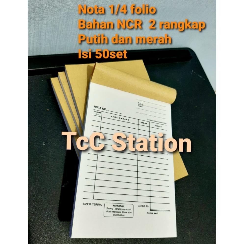 

JH8 1 PAK 5 BUKU Nota Kontan 2 ply isi 100 lembar ( 50 set ) Bon Nota Kontan 2ply Isi 100 lembar 50 set 2 ply 2 rangkap Bahan NCR 1/4 folio 2ply Putih Merah