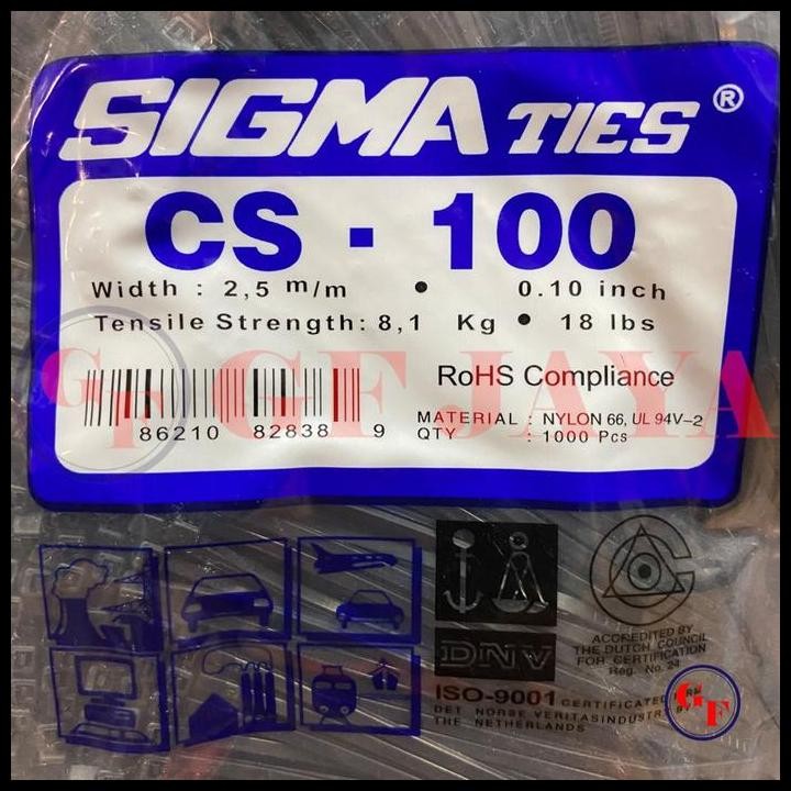 

Terlaris Kabel Ties / Tis Sigma Cs 100 / 10Cm / 10 Cm Hitam / Putih Cs100 1000 Good Quality
