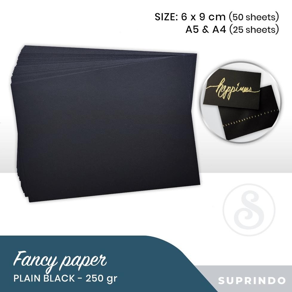 

JH8 (Per Pak) Fancy paper/Kertas Hitam Polos Tebal 250 gram
