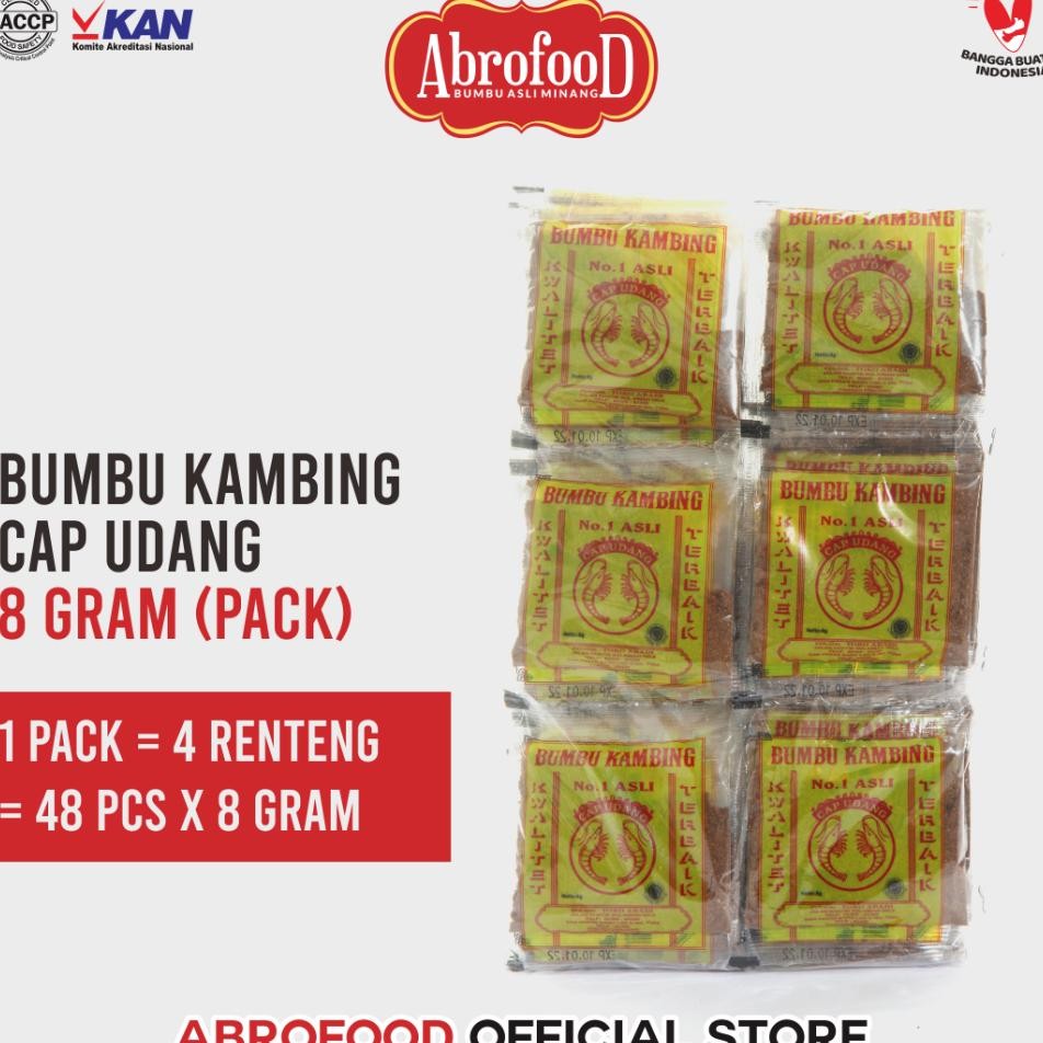 

Bumbu Kambing Cap Udang 8 Gram Pa 4 Renteng