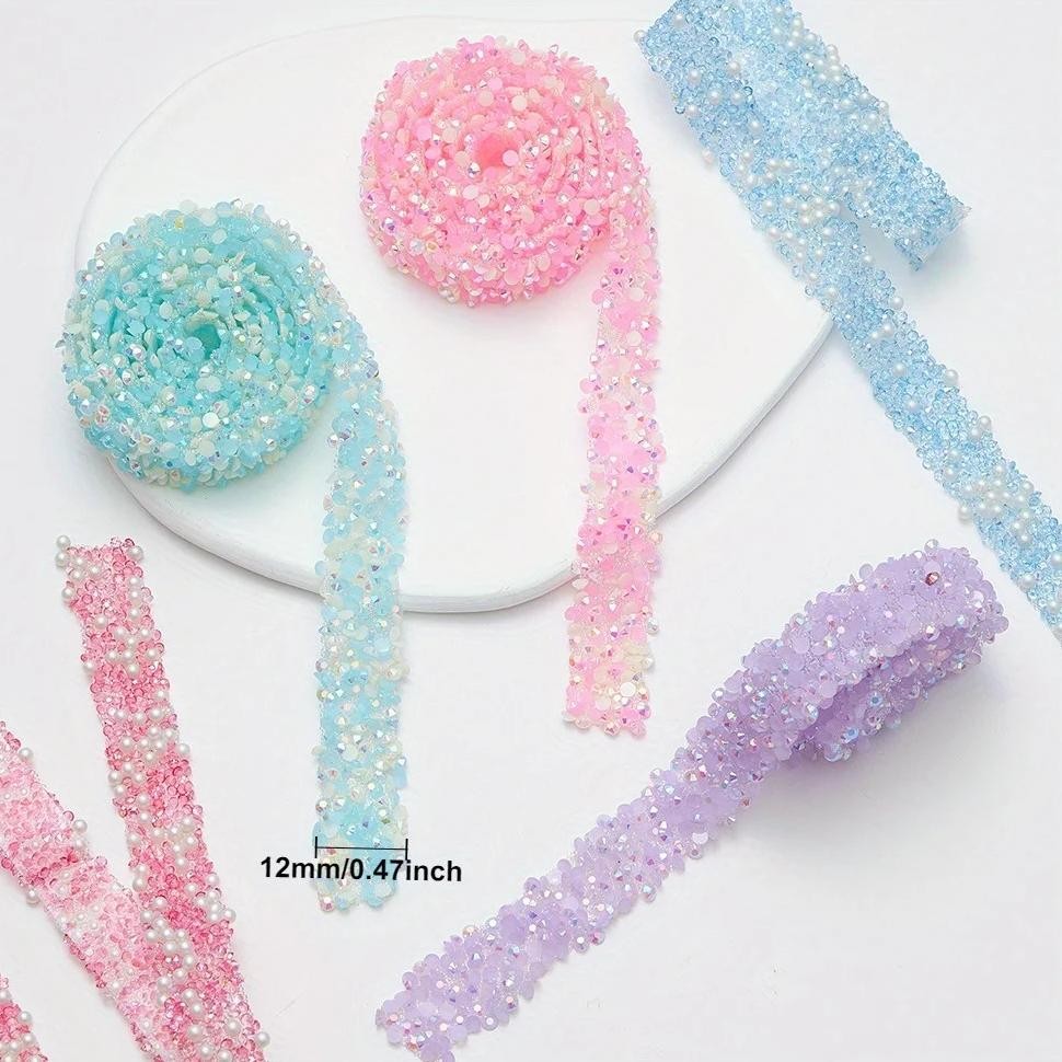 

12Mm Self Adhesive Jelly Ab Rhinestone Resin Ribbon Glitter Crystal Diamond Tape For Diy Garment Shoes Decorate Phone Case Parts
