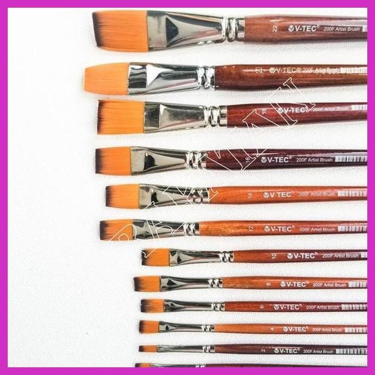 

( SEKOLAH / LUKIS ) COD KUAS LUKIS V-TEC 200F FLAT PER PC / V-TEC PAINT BRUSH FLAT (SENI / MENGGAMBAR / ART / KERAJINAN ) SIAP KIRIM