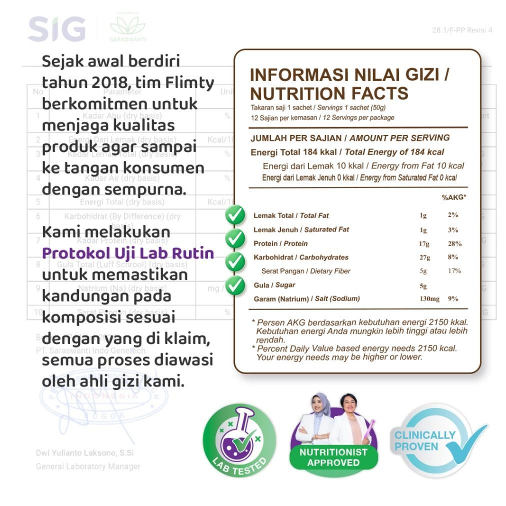 

Fbn Flimeal (Meal Replacement) - 1 Box (Isi 12 Sachet) - Coklat Susu Gr-8