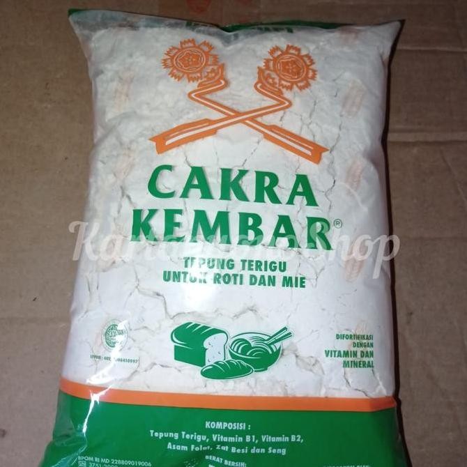 

Tepung Terigu Cakra Kembar 1Kg Per Dus Isi 12Bks