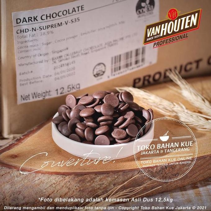 

Van Houten - 1Kg Dark Couverture Chocolate 70,4% Coin Cokelat Pahit