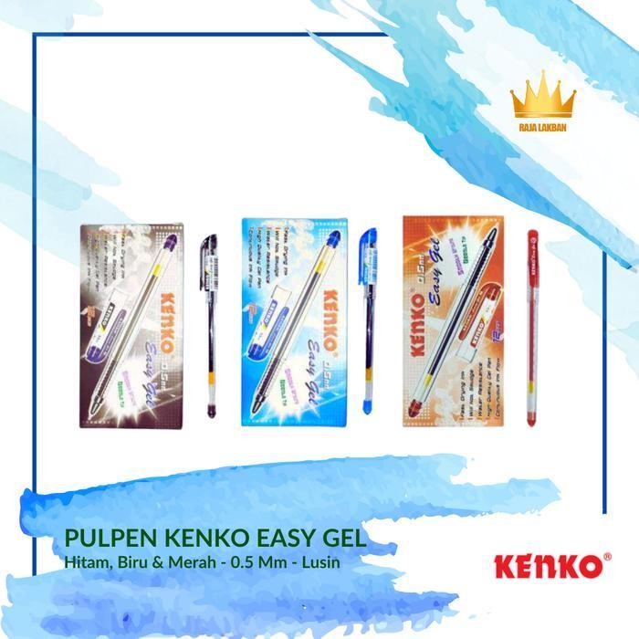 

Vs Pulpen Tulis Ballpoint Kenko Easy Gel 0.5Mm, Hitam/ Merah/ Biru - Lusin