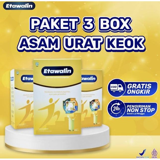 

Etawalin Paket 3 Box - Atasi Nyeri Sendi Asam Urat Original