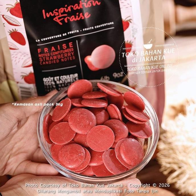

Valrhona Couverture Chocolate Inspiration Strawberry 100Gr Fraise Feve
