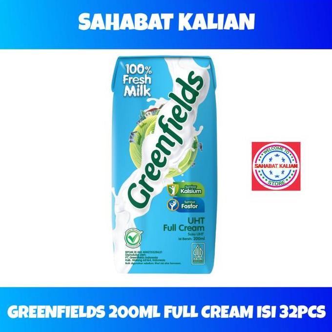

Susu Uht Greenfields Full Cream Milk 200Ml 1 Karton Isi 24 Pcs