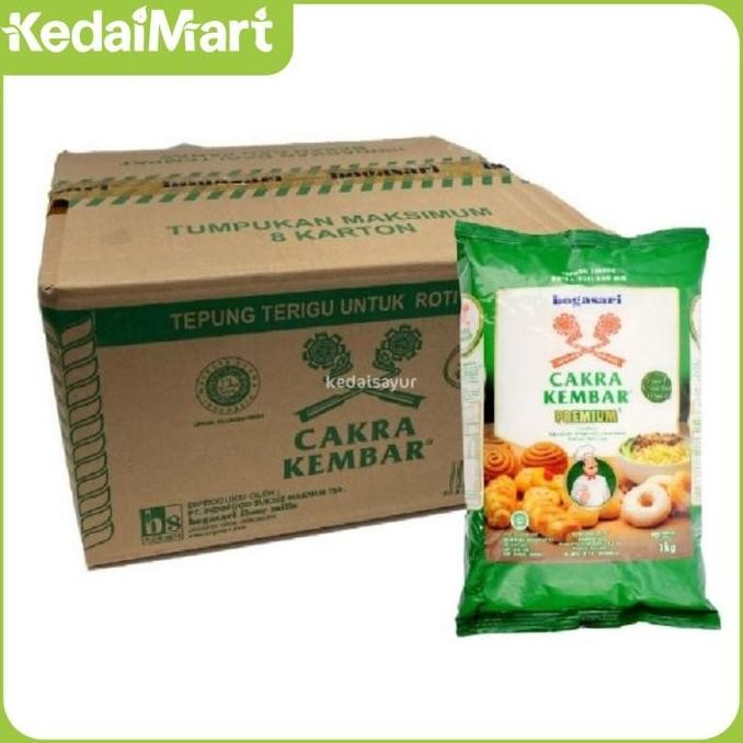 

Tepung Terigu Cakra Kembar Premium 1 Kg Dus Isi 12