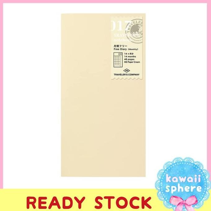 

Midori Travelers Notebook 017 | Regular Size | Monthly Insert