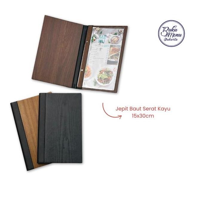 

Buku Menu Jakarta - Buku Menu Kayu Vinyl Jepit Baut Isi Plastik Mika 15X30 Hitam, Coklat Muda, Coklat Tua - Cafe, Coffee Shop, Restoran, Hotel
