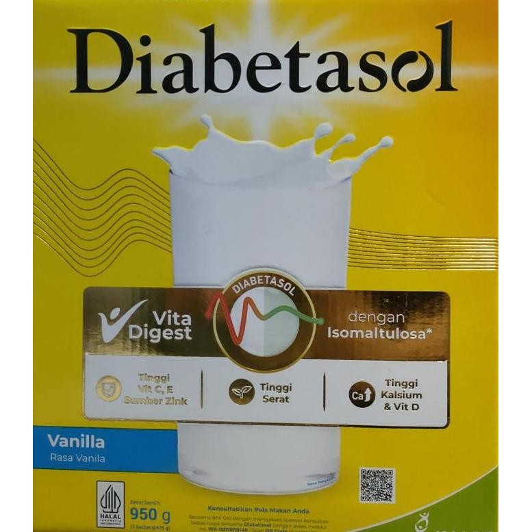 

Diabetasol Susu Nutrisi Untuk Diabetes Kemasan 1000Gr Vanilla/Coklat