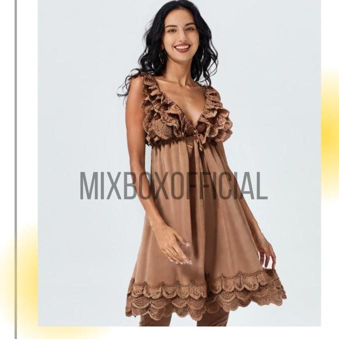 Mixbox Daster Lingerie Model Cupbra 3 Layer Ruffle Jumbo Fit To Ld 130 - Lucia Dress