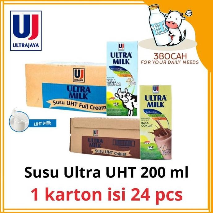 

Susu Ultra Uht Full Cream / Coklat 200 Ml 1 Karton Ultra Jaya Milk
