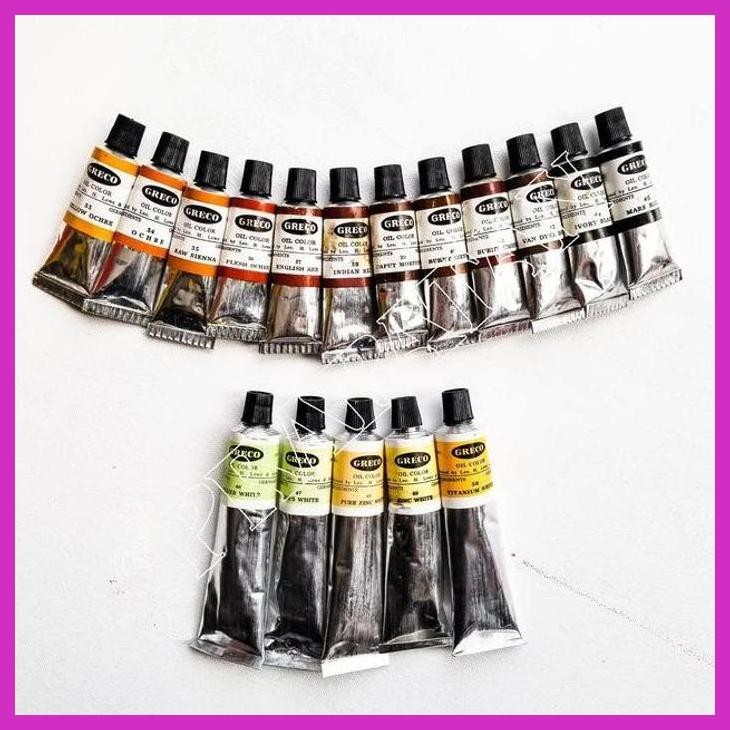 

( SEKOLAH / LUKIS ) DISCOUNT GRECO OIL COLOR / OIL COLOUR / CAT MINYAK GRECO 21ML (KATEGORI 3) (SENI / MENGGAMBAR / ART / KERAJINAN ) SIAP KIRIM