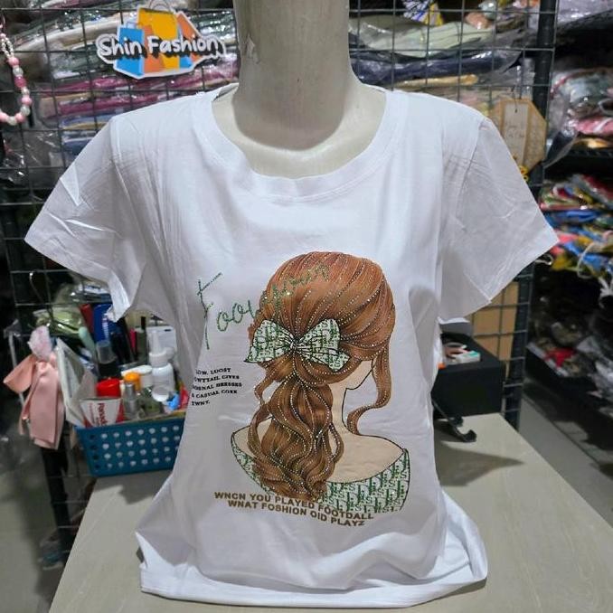 Kamaya Olly Beauty Kaos Wanita Lengan Pendek Import Premium