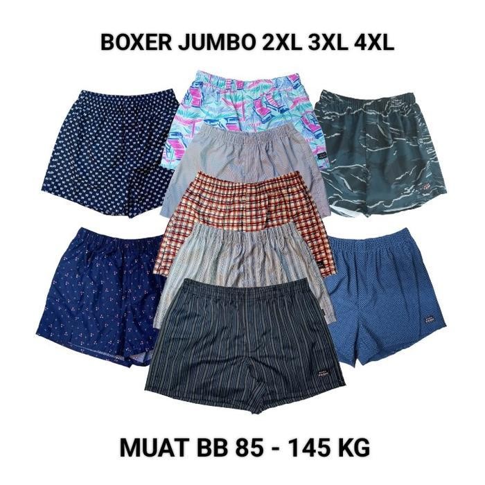 Celana Boxer Jumbo Pria Wanita / Celana Boxer Pria Wanita Dewasa Jumbo Super Big Size Bahan Katun Pr