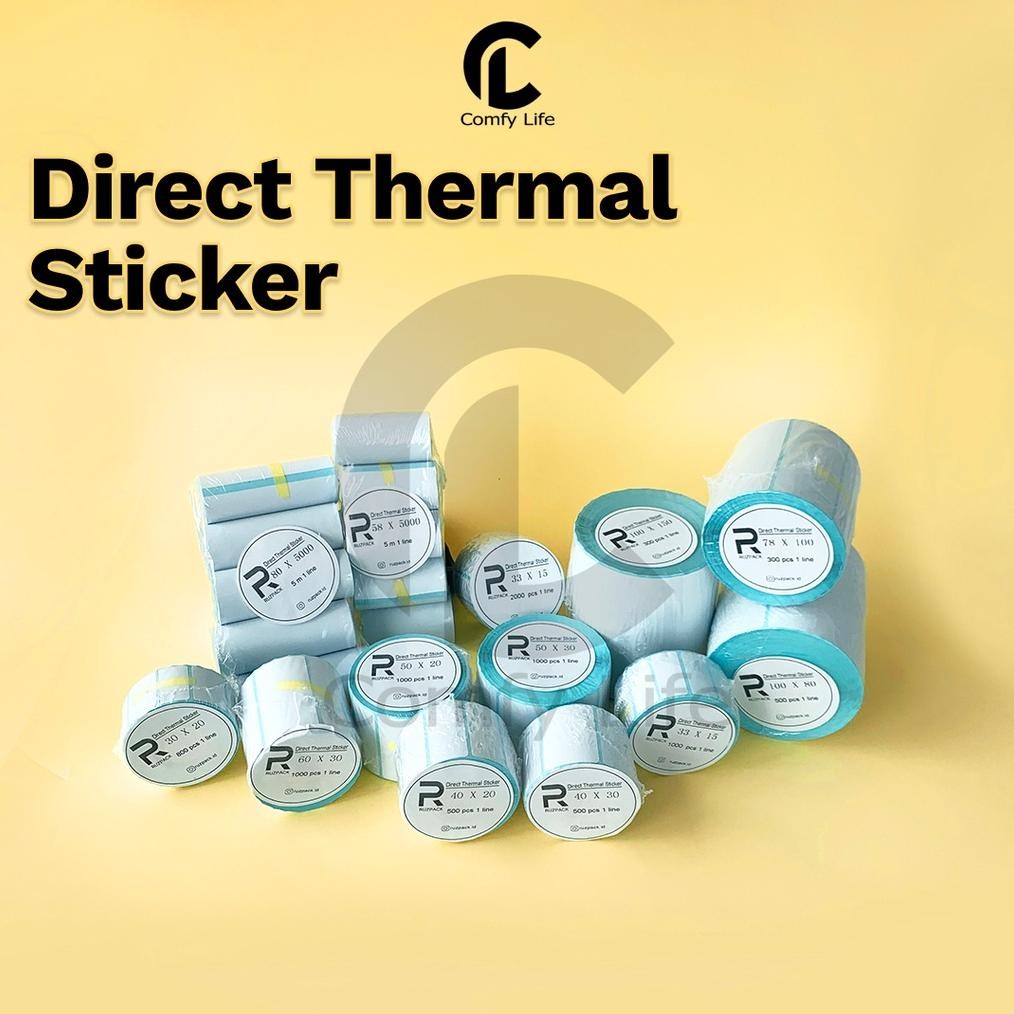 

JH8 DIRECT THERMAL STICKER [33x15 MM] KERTAS LABEL STIKER BARCODE 2 LINE 2000 PCS