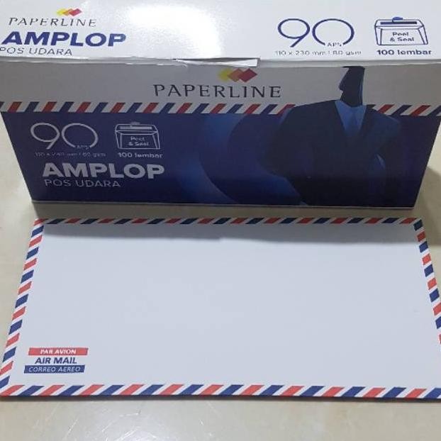 

JH8 Amplop Panjang Garis Airmail 90 PAPERLINE/Amplop Putih AM Panjang PPL