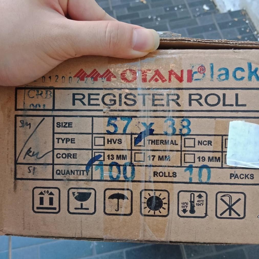 

JH8 Kertas Thermal Roll Coreless 57x38 mm berisi 100 roll