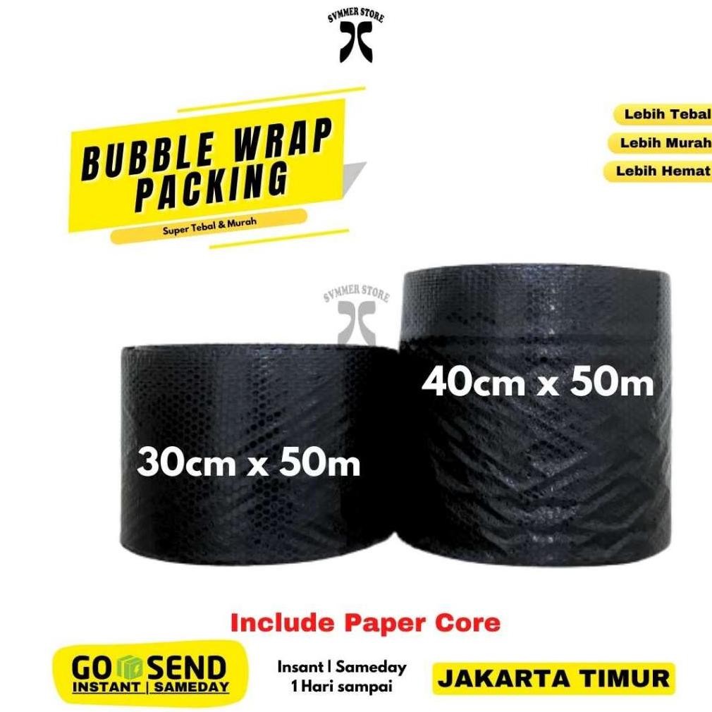 

JH8 Bubble Wrap Packing 30x50m 30cm x 50meter Hitam Bening Plastik