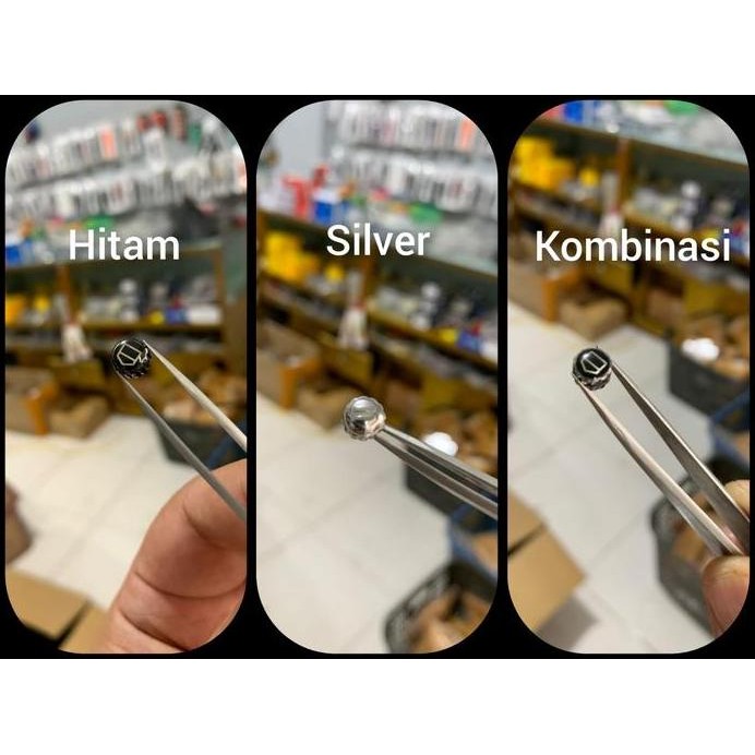 new  KNOP CROWN STEM AS JAM TANGAN LOGO T4G HEUER SIZE 6 HITAM SILVER COMBI