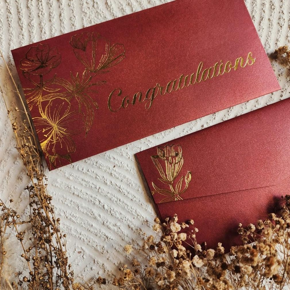 

JH8 Amplop Uang Horizontal Besar 9.5x18.5cm Happy Wedding Congratulations / Angpao Selamat Bahan Fancy Jasmine / Angpau Wedding / Angpau Congratulations (Isi 10 pcs)