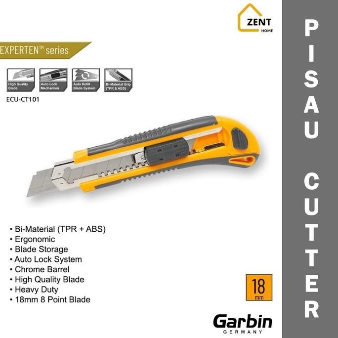 

ready !!! Pisau Cutter Besar Garbin Germany 18 mm TPR Experten Series ECU-CT101