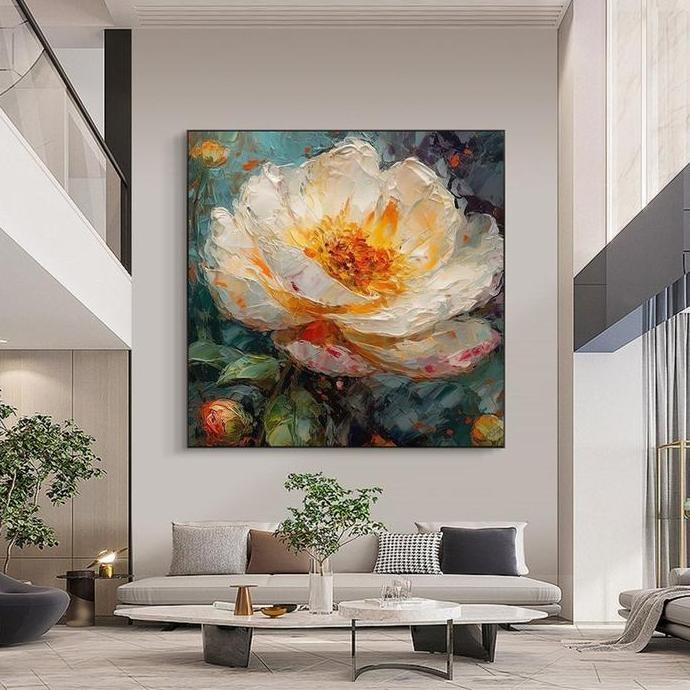 lukisan flower pearl hiasan estetika rumah tangga kamar hotel lobi penginapan rumah sakit modern abs