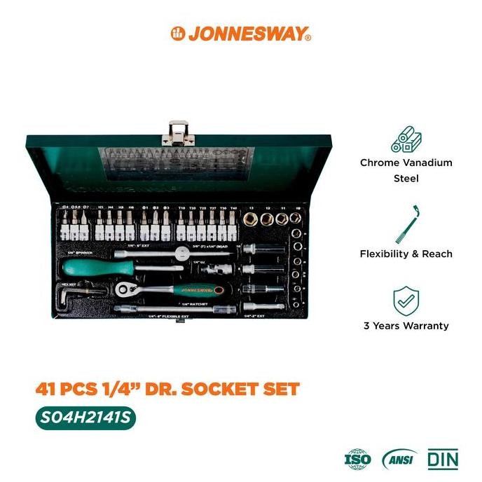 Jonnesway 41 Pcs Dr. Socket Set 14 - S04H2141S
